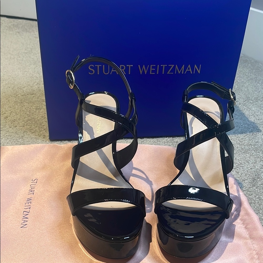 Stuart Weitzman Black Strappy Women's Sandals